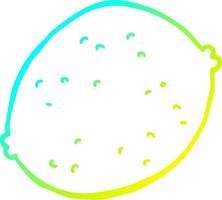 cold gradient line drawing cartoon lemon vector