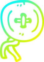 cold gradient line drawing cartoon button vector