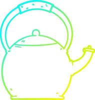 cold gradient line drawing cartoon kettle vector