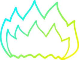 cold gradient line drawing cartoon gas flame vector