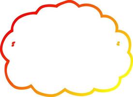 warm gradient line drawing cartoon cloud vector