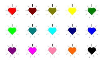 set of heart icons vector