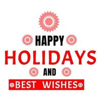 happy holidays and best wishes logo design vector