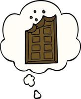 cartoon bar of chocolate and thought bubble vector