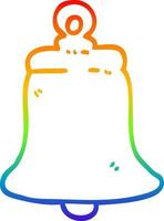 rainbow gradient line drawing cartoon ringing bell vector