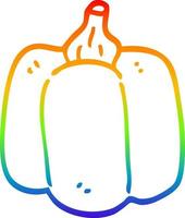 dibujo de línea de gradiente de arco iris pimienta orgánica de dibujos animados vector