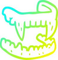 cold gradient line drawing cartoon halloween fangs vector