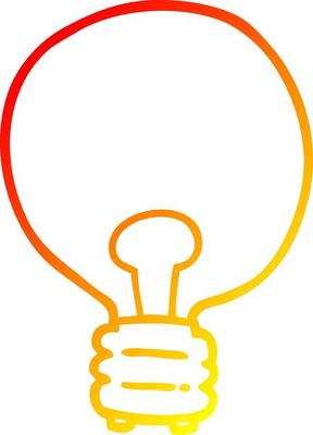 warm gradient line drawing cartoon light bulb