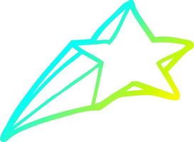 cold gradient line drawing shooting star decorative cartoon vector