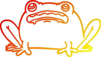 warm gradient line drawing cartoon frog vector