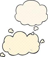 cartoon cloud and thought bubble in comic book style vector