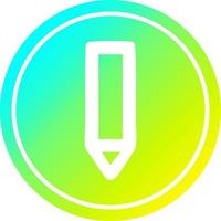 simple pencil circular in cold gradient spectrum vector