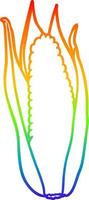 línea de gradiente de arco iris dibujo maíz orgánico vector
