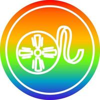 carrete de película circular en el espectro del arco iris vector