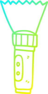 cold gradient line drawing cartoon torch