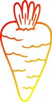 warm gradient line drawing cartoon carrot vector