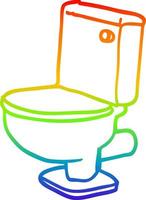 rainbow gradient line drawing cartoon golden toilet vector