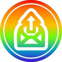 send email circular in rainbow spectrum vector