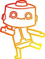 warm gradient line drawing cartoon robot vector