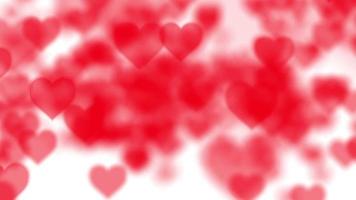 Dynamic background with pulsating red hearts on a white background video