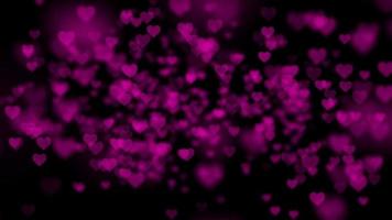 dynamic background with pulsating with pink hearts on a black background