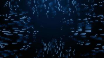 l'arrière-plan du processus technologique du système informatique lignes bleu clair sur fond sombre. l'animation a un cycle