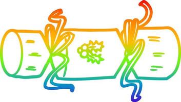 rainbow gradient line drawing xmas cracker cartoon vector