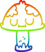 rainbow gradient line drawing cartoon cute mushroom vector