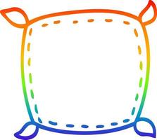 rainbow gradient line drawing cartoon plain cushion vector