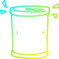 cold gradient line drawing cartoon soda can vector