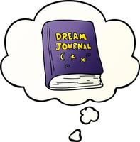 cartoon dream journal and thought bubble in smooth gradient style vector