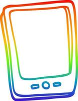 rainbow gradient line drawing cartoon touch screen mobile vector