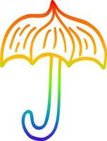 rainbow gradient line drawing cartoon umbrella tattoo symbol vector