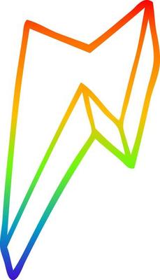 rainbow gradient line drawing cartoon decorative lightning bolt