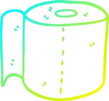 cold gradient line drawing cartoon toilet roll vector