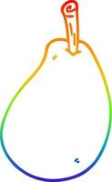 rainbow gradient line drawing cartoon fresh pear vector