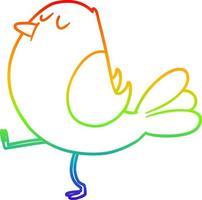 rainbow gradient line drawing cartoon bird vector