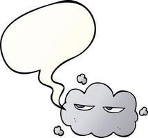 cute cartoon cloud and speech bubble in smooth gradient style vector