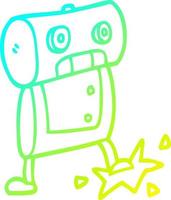 cold gradient line drawing cartoon robot vector