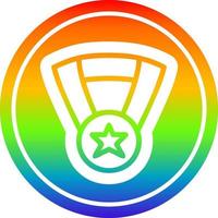 medal award in rainbow spectrum vector