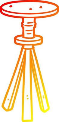 warm gradient line drawing cartoon stool