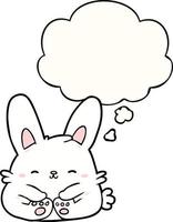 cartoon rabbit and thought bubble vector