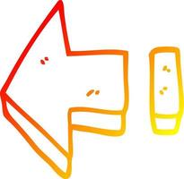 warm gradient line drawing cartoon red arrow vector