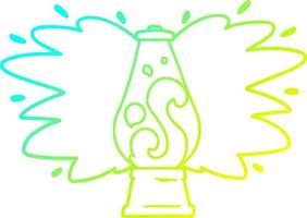 cold gradient line drawing cartoon retro lava lamp vector