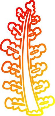 warm gradient line drawing cartoon plant