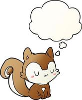 cartoon squirrel and thought bubble in smooth gradient style vector