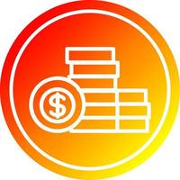 stacked money circular in hot gradient spectrum vector