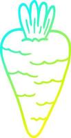 cold gradient line drawing cartoon carrot vector