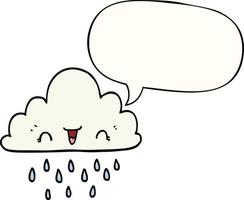 cartoon storm cloud and speech bubble vector