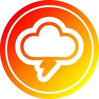 storm cloud circular in hot gradient spectrum vector